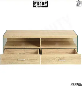 EKODE Modern TV Cabinet With 2 Drawers And Consoles For Storage