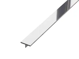 ILCOM decorative profile T 20mm x 2700mm x 0.6mm Silver Polished Stainless Steel