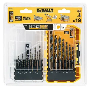 DeWalt DT70729 23 Piece HSS Black Gold Drill Bits Metal Wood Plastic Speed Tip