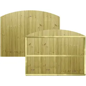 Dome Top Tongue & Groove Fence Panel (Pack of 5) Width: 6ft x Height: 4ft Vertical Interlocking Planks Fully Framed