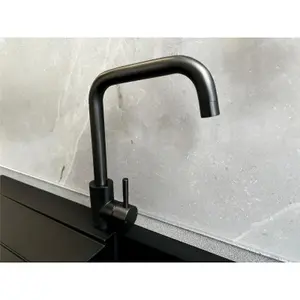 Reginox Gunmetal Stainless Steel Kitchen Sink Tap SALINA GUNMETAL Square Neck Deck Mounted