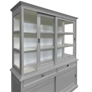 Stiles Display Cabinet Light Grey