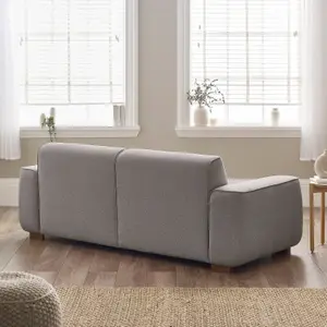 FurnitureboxUK Petra 3-Seater Sofa With Meranti Wood Frame Upholstered In Taupe Beige Eco Recycled Fabric