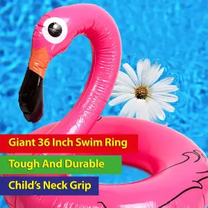 Large Flamingo Swim Ring 34 Inch Swimming