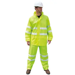 SAFE-GUARD by Result Unisex Adult Waterproof Hi-Vis Suit Fluro Yellow (XL)