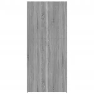 Shoe Cabinet Grey Sonoma 80x35.5x180 cm Engineered Wood