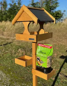 Simply Wood Shaftsbury Bird Table Slate Roof with FREE Bird Seed