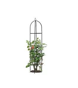 2 x 1.9 Trellis Vines Metal Garden Obelisk - Green