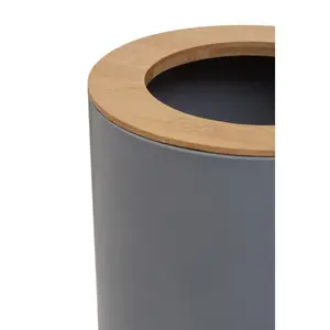 Bamboo Open Waste Bin Grey