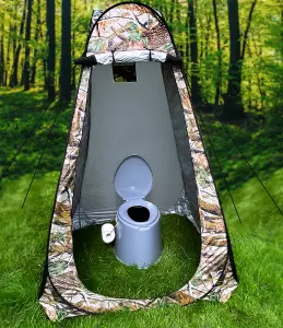 Pop-Up Privacy Tent Portable Outdoor Camping Shower Toilet Changing Room Hiking, Camouflage