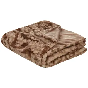 Blanket BAKIRA Faux Fur 150 x 200 cm Brown