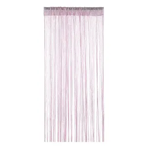 String Curtain Panel Spaghetti Tassel Curtain, 200cm x 90cm - Pink