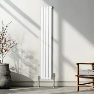 Oval Radiator - 1600 x 240mm - White