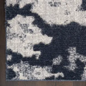 Blue Grey Abstract Modern Easy to clean Rug for Bedroom & Living Room-160cm X 221cm