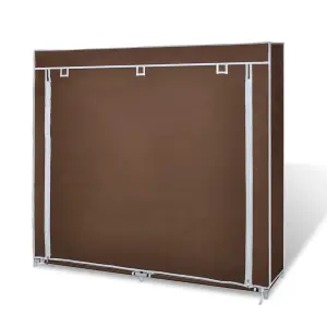 Berkfield Fabric Shoe Cabinet with Cover 115 x 28 x 110 cm Brown