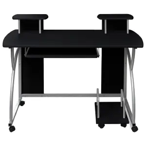 Berkfield Computer Desk Black 110x52x88.5 cm Engineered Wood