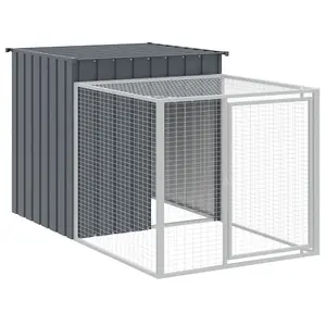 Chicken Cage with Run Anthracite 110x405x110 cm Galvanised Steel