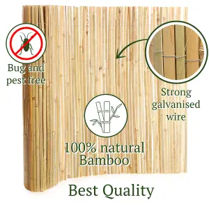 4m x 1.2m Bamboo Split Slat Fencing Screening Rolls for Garden Outdoor Privacy