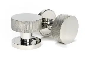 From The Anvil Polished Marine SS (316) Brompton Mortice/Rim Knob Set (Plain)