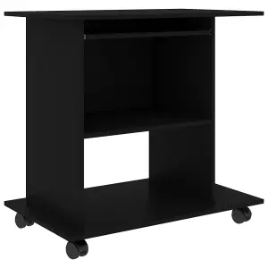 Berkfield Computer Desk Black 80x50x75 cm Engineered Wood