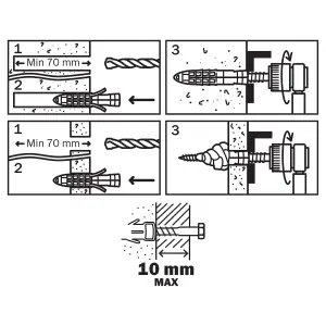 Diall Universal Grey Multi-purpose screw & wall plug (Dia)12mm (L)60mm, Pack of 20