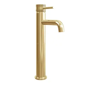 UK Home Living Avalon Core Tall Mono Basin Mixer Brushed Brass