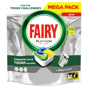 Fairy Lemon All in One Dishwasher tablets, Pack of 113, 2.03kg