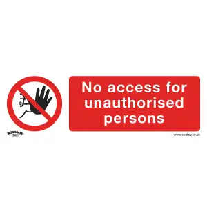 Sealey Prohibition Safety Sign No Access Self-Adhesive Vinyl 10 Pieces SS17V10