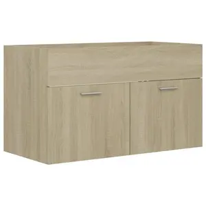 Saona 800mm Single Bathroom Vanity with Integrated Ceramic Basin Sonoma Oak