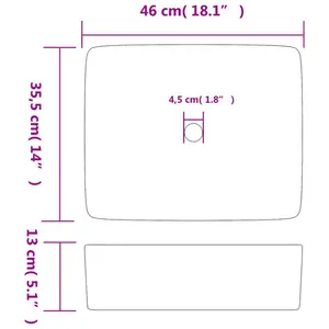 ClassicLiving Altenwald 46mm L x 35.5mm W Ceramic Rectangular Sink