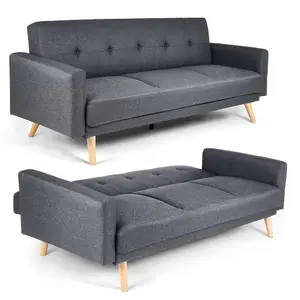 Narvik Click Clack 3 Seater Sofa Bed - Grey