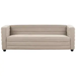 3 Seater Fabric Sofa Taupe HOFN