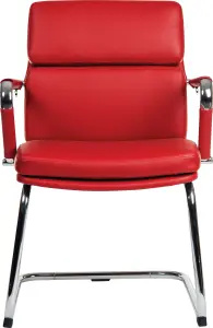 Deco Visitor Chair Red with stylish cantilever frame and removable arm covers