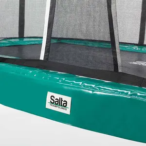 12ft x 7ft Salta Green First Class Rectangular Trampoline with Enclosure