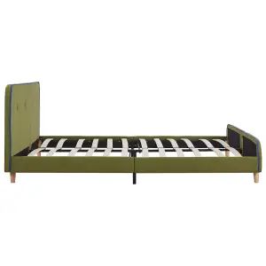 Berkfield Bed Frame Green Fabric 150x200 cm 5FT King Size