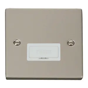 Pearl Nickel 13A Fused Connection Unit - White Trim - SE Home