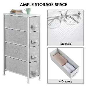 Yaheetech Slim Fabric Storage Drawers for Narrow Space Light Grey