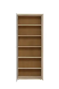 FURNICOMP Variant Multipurpose White and Oak Tall 2 Door Storage Utility Cupboard