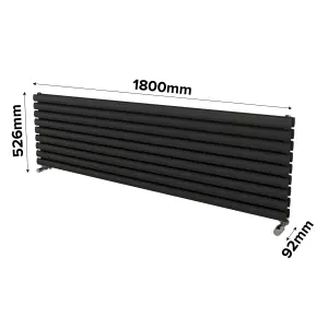 Ximax Champion Duplex FORDH5261800A Anthracite Gas Horizontal Designer Radiator, (W)1800mm x (H)526mm