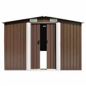 Berkfield Garden Shed Brown 257x990x181 cm Galvanised steel