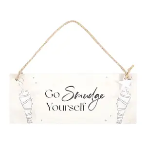 Something Different Go Smudge Yourself Hanging Sign White/Black (One Size)