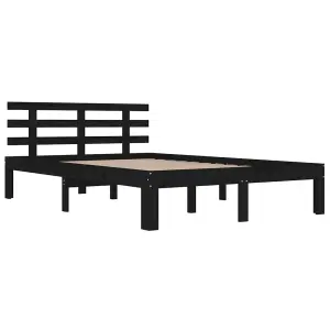 Berkfield Bed Frame Black Solid Wood 150x200 cm King Size