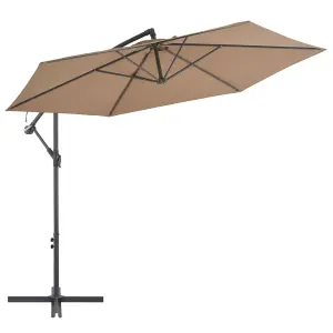 Berkfield Cantilever Umbrella with Aluminium Pole 300 cm Taupe