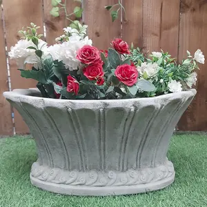 Stone Cast Oval Shaped Planter Pot