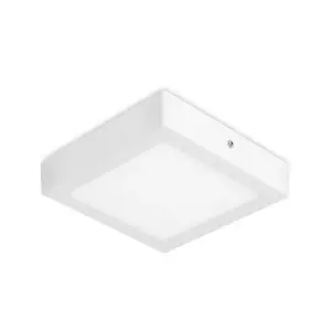 Luminosa Easy Integrated LED Square Surface Mounted Downlight Matt White - Warm White