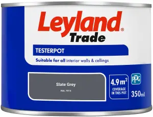 Leyland Trade Vinyl Matt Walls & Ceilings Emulsion Paint Slate Grey (RAL 7015) 350ml Tester