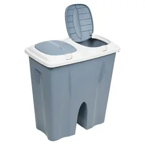 Annabesook 50 Litre Multi-Compartments Rubbish & Recycling Bin Blue/White