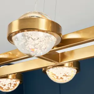 Litecraft Visconte Sarno Brass 8 Light Bar Ceiling Light