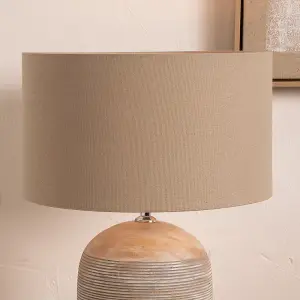 Modern 30cm Taupe Handloom Cylinder Lampshade