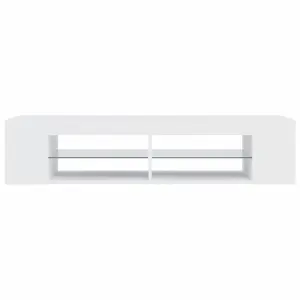 Berkfield TV Cabinet with LED Lights White 135x39x30 cm